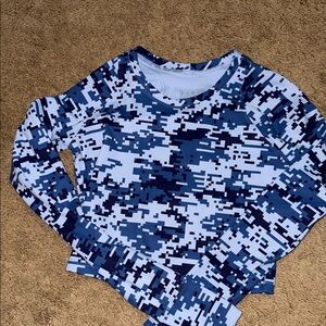 Fleo Blue Digital Camo Long Sleeve Tee